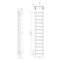 Sapho Sapho, METRO LIGHT vykurovacie teleso 300x1500 mm, čierna matná, IR446TB