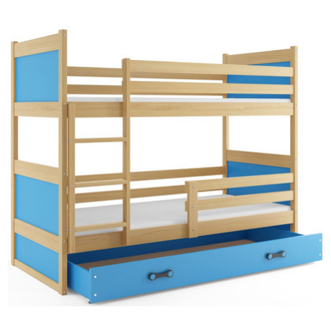 Detská poschodová posteľ RICO 200x90 cm Modrá Borovica BMS
