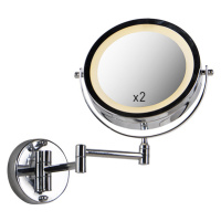 Dizajnové nástenné zrkadlo chróm vrátane LED stmievateľné na teplý nastaviteľný IP44 - Vicino