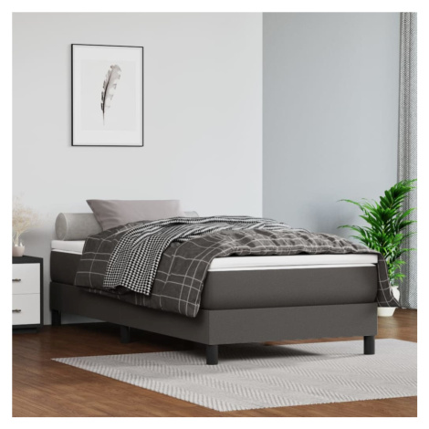 vidaXL Rám na boxspring posteľ, sivý 90x200 cm, umelá koža