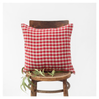 Ľanová obliečka na vankúš 40x40 cm Red Gingham – Linen Tales