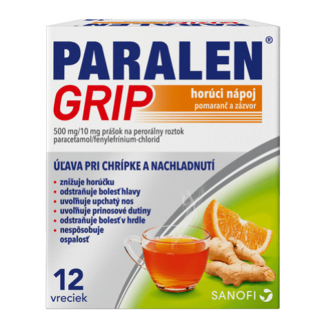 PARALEN Grip horúci nápoj pomaranč a zázvor 12 vrecúšok