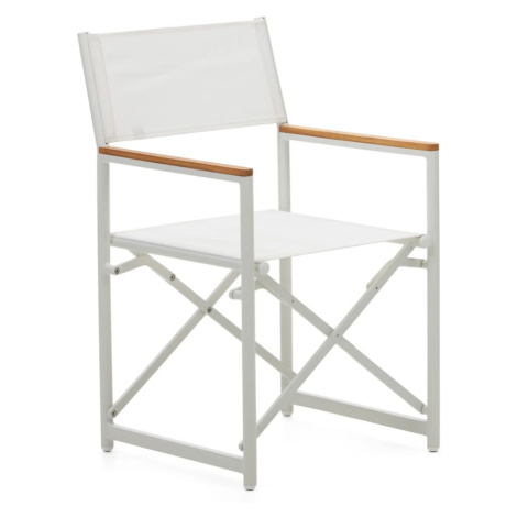 Biela kovová záhradná stolička Llado - Kave Home