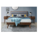 Drevená posteľ Orlando 160x200 manželská posteľ orech/sivá