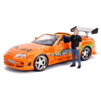 Autíčko Toyota Supra 1995 Fast & Furious Jada kovové s otvárateľnými časťami a figúrkou Brian O´