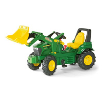 Rollytoys Šliapací traktor John Deere s nakladačom, brzdou a nafukovacími kolesami