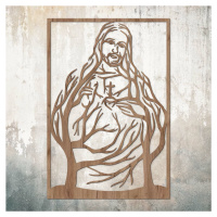 Drevený obraz - Srdce Ježišovo, Dub tabakový