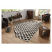 Kusový koberec Twin-Wendeteppiche 103124 schwarz creme – na ven i na doma - 200x290 cm NORTHRUGS