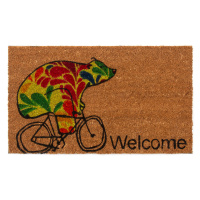 Home Elements Kokosová rohožka Medveď na bicykli, 43 x 73 cm