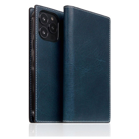 SLG Design puzdro D7 Italian Wax Leather pre iPhone 14 Pro - Blue