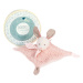 Doudou Plyšový zajačik s ružovou dečkou z BIO bavlny 25 cm