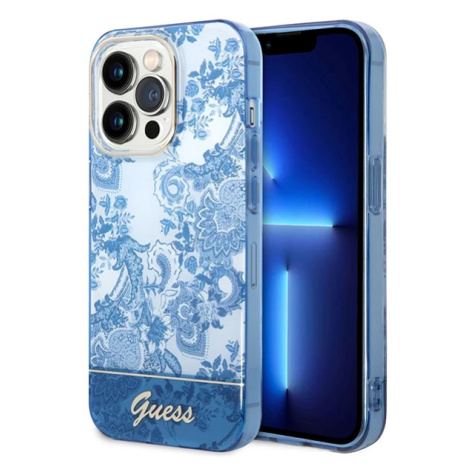 Kryt Guess GUHCP14LHGPLHB iPhone 14 Pro 6,1" blue hardcase Porcelain Collection (GUHCP14LHGPLHB)