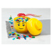 Žltá úložná škatuľa v tvare hlavy LEGO® girl, 10,5 x 10,6 x 12 cm