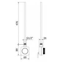 Mexen FA-FD14 elektrická vykurovacia tyč s termostatom 500W, biela, W956-0500-20