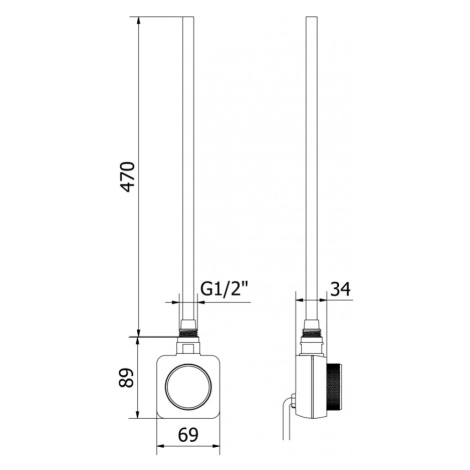 Mexen FA-FD14 elektrická vykurovacia tyč s termostatom 500W, biela, W956-0500-20