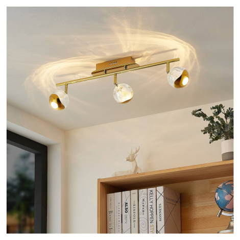 Lucande Kilio stropné LED svietidlo, 3-pl., zlatá