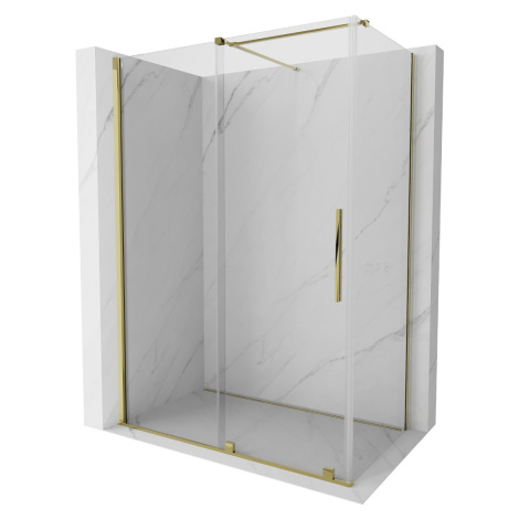 MEXEN/S - Velár sprchovací kút 150 x 80, transparent, zlatá 871-150-080-01-50