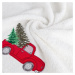 Bavlnený vianočný uterák biely s autom Šírka: 70 cm | Dĺžka: 140 cm