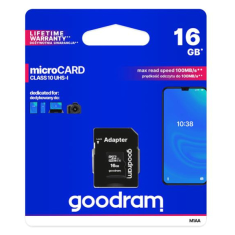 Karta pamäťová GOODRAM microSD 16GB s adaptérom