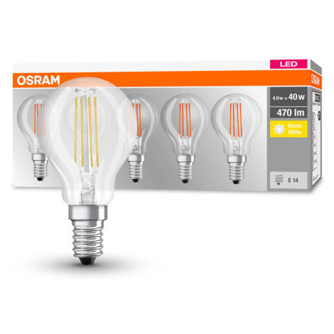 OSRAM LED E14 P40 4W filamentová 827 470lm 5ks