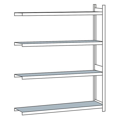Regál s veľkým rozpätím, s oceľovou policou, výška 2500 mm SCHULTE