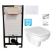 DEANTE Podstavný rám, pre závesné WC misy + SLIM tlačidlo bílé  + WC JIKA LYRA PLUS RIMLESS + SE