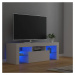 vidaXL TV skrinka s LED svetlami biela 120x35x40 cm