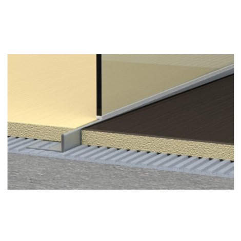 Lišta ľavá Havos kartáčovaný, nerez, dĺžka 100 cm, výška hrany 10 mm, SPNRZK10100L