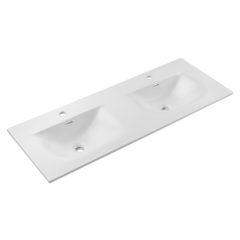 Dvojité keramické zápustné umyvadlo Sky1 120 cm matné bílé Comad