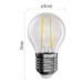 EMOS LED žiarovka Filament Mini Globe 1,8 W E14 neut. biela