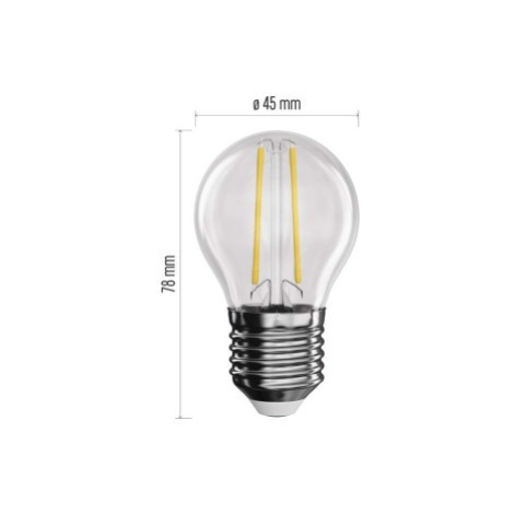 EMOS LED žiarovka Filament Mini Globe 1,8 W E14 neut. biela