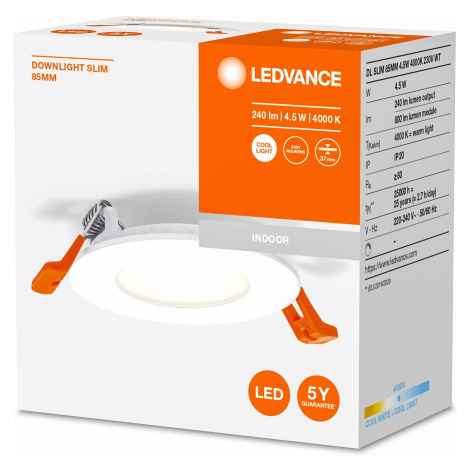 LEDVANCE Recess Slim LED vstavané svietidlo Ø8,5cm 4000K