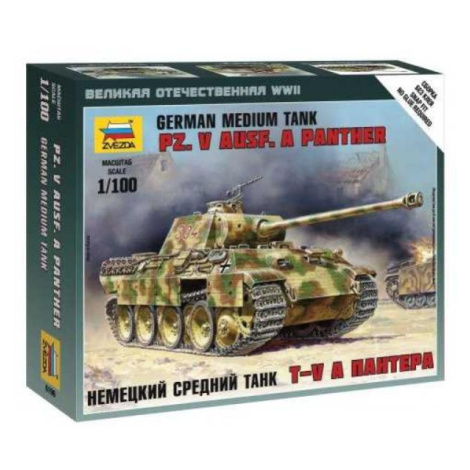 Wargames (WWII) tank 6196 - Pz.V Ausf. A Panther(1:100) Zvezda