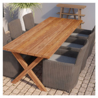 Tuindeco Rustic garden table, teak 350cm with cross legs