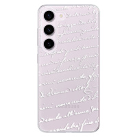 Odolné silikónové puzdro iSaprio - Handwriting 01 - white - Samsung Galaxy S23 5G