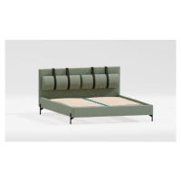 Zelená čalúnená dvojlôžková posteľ s roštom 200x200 cm Tulsa – Ropez