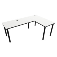 Expedo Počítačový rohový stôl LOOK N, 160/110x73-76x50, biela/čierne nohy, pravý