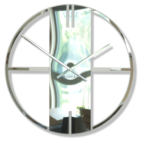 Nástenné hodiny Unique 50cm, Flexistyle z21f strieborná