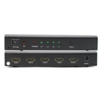 PremiumCord HDMI switch 4:1 kovový s diaľkovým ovládačom a napájacím adaptérom