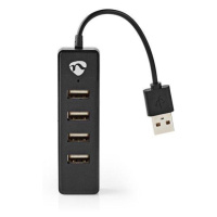 Nedis UHUBU2420BK - Počítačový Rozbočovač | USB-A Zástrčka | 4x USB A Female | 4 Porty | USB 2.0