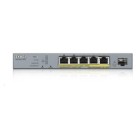 Zyxel GS1350-6HP 6portový inteligentný spravovaný CCTV PoE switch, dlhý dosah, 60 W, 5x GbE, 1x 