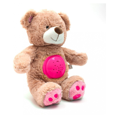 Plyšový zaspávačik medvedík s projektorom Baby Mix ružový