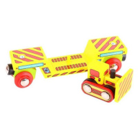 Bigjigs Rail Vagon s buldozérom + 2 koľaje