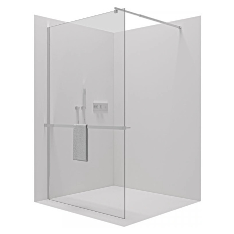 Cerano Onyx, sprchová zástena Walk-in 150x200 cm, 8mm číre sklo, chrómový profil + polička/držia