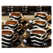 Turecký kávový set 4 šálkov s podšálkami, čierna vlna - Selamlique
