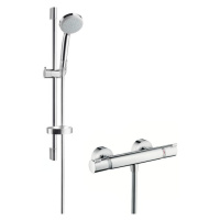 Hansgrohe Croma 100, sprchový set Vario s termostatom, 3 prúdy, EcoSmart 9 l/min, chrómová, HAN-