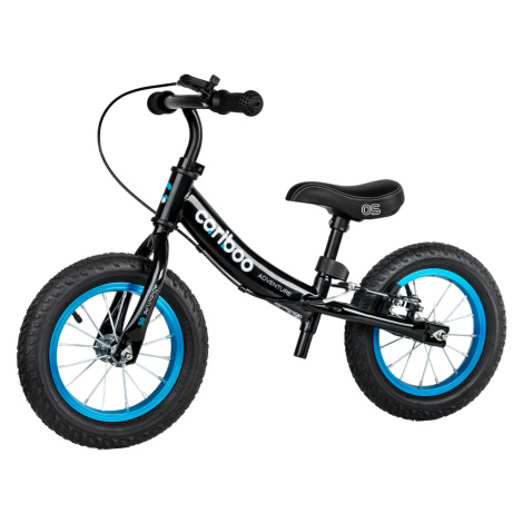 Detské odrážadlo MOVINO Cariboo ADVENTURE s brzdou, nafukovacie kolesá 12&#39;&#39;, čierno-modr