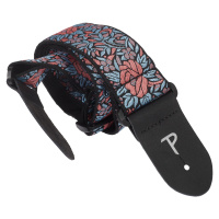 Perri's Leathers Jacquard Strap Blue And Red Flower