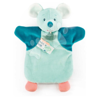 Plyšová myška na bábkové divadlo Mouse Green Hand Puppet Doudou et Compagnie tyrkysová 25 cm od 