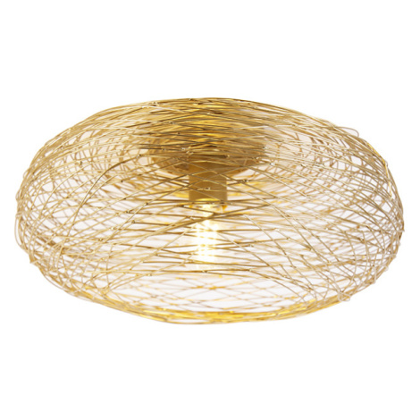 Dizajnové stropné svietidlo zlatý ovál - Sarella QAZQA